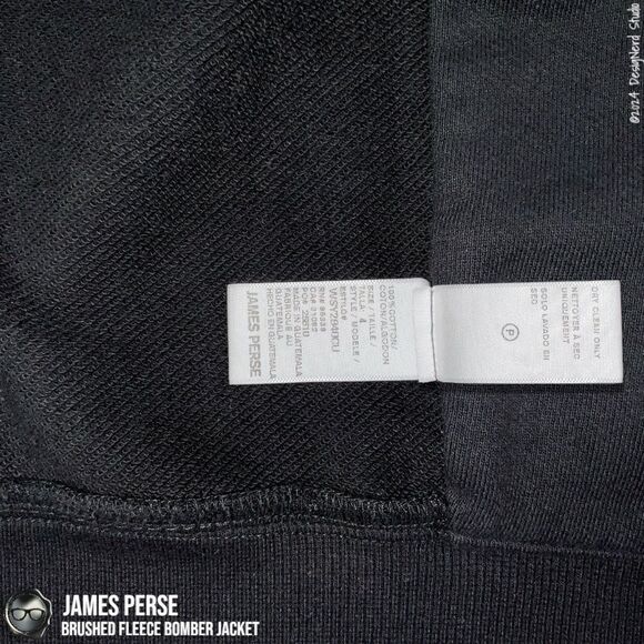 JAMES PERSE BRUSHED FLEECE BOMBER JACKET IN BLACK WOMEN’S SIZE 4 / XL COTTON - Picture 12 of 16